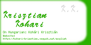 krisztian kohari business card