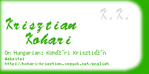 krisztian kohari business card